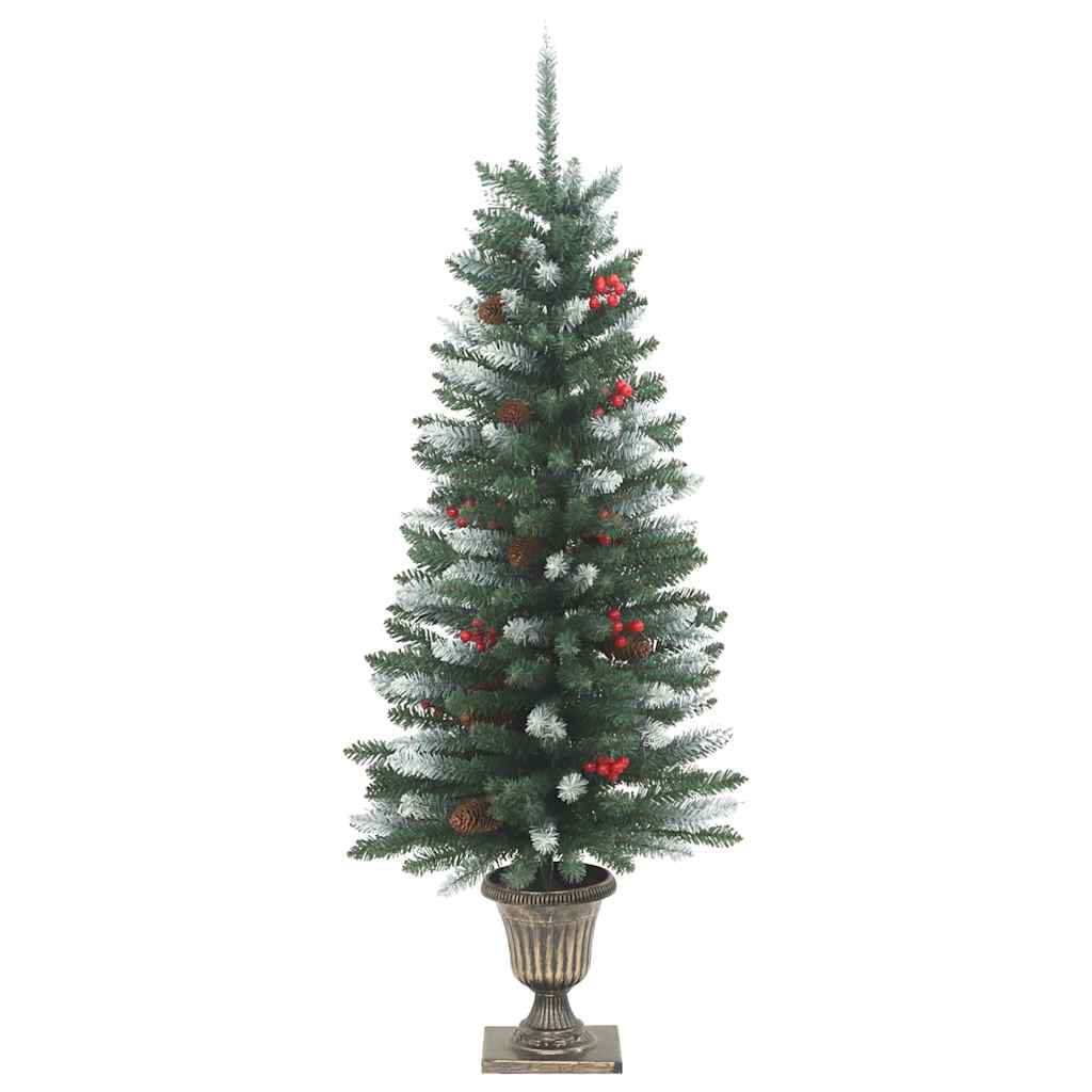 Artificial Christmas Tree Green and White PVC, Metal 47.2 in