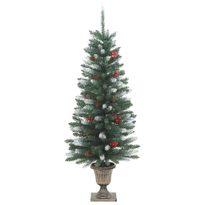 Artificial Christmas Tree Green and White PVC, Metal 47.2 in