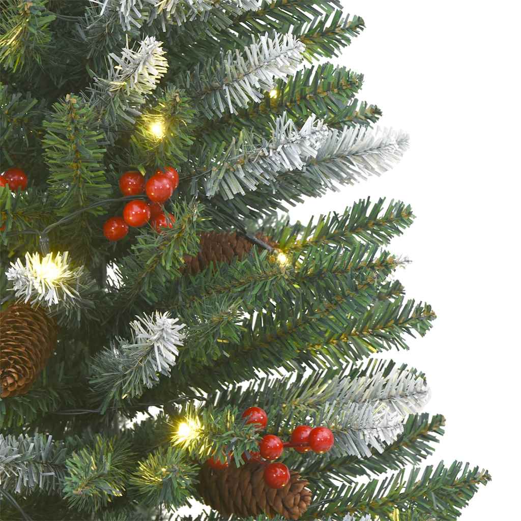 Artificial Christmas Tree Green and White PVC, Metal 47.2 in