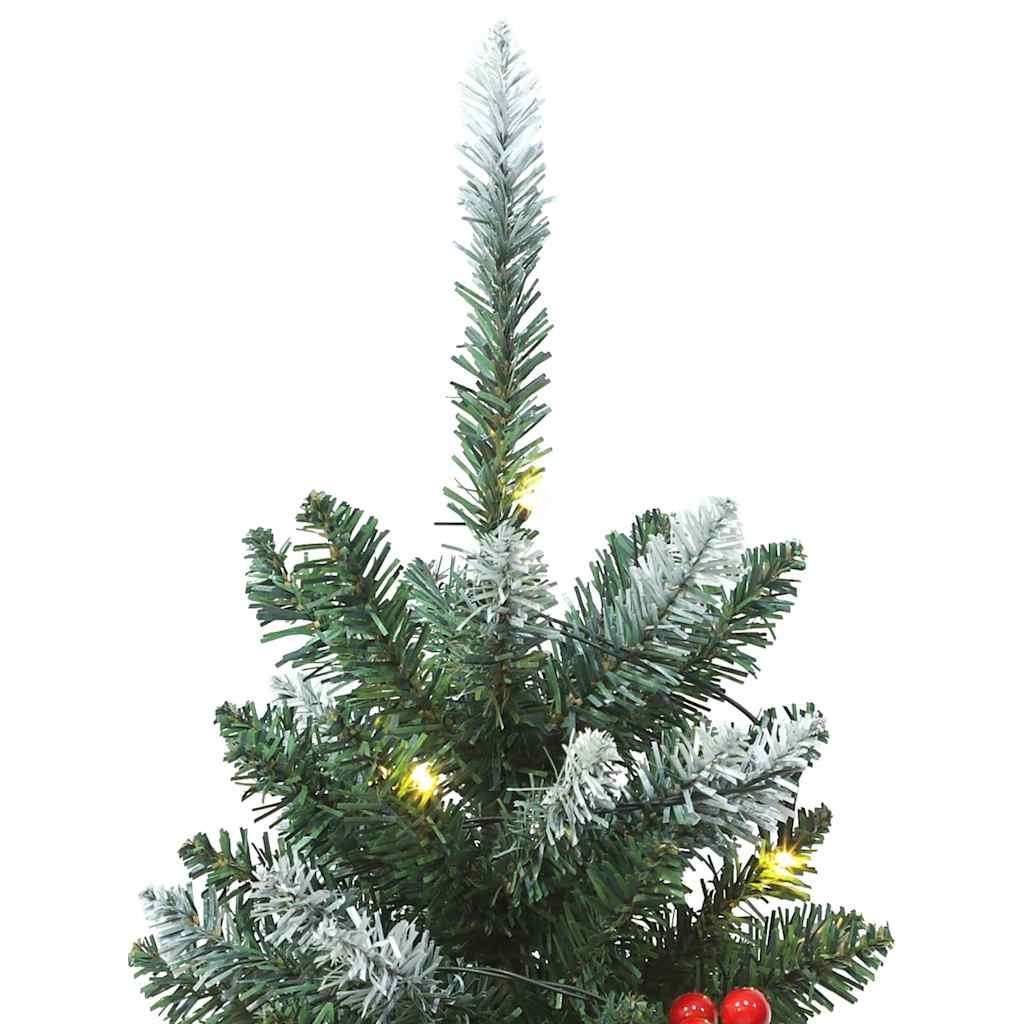 Artificial Christmas Tree Green and White PVC, Metal 47.2 in