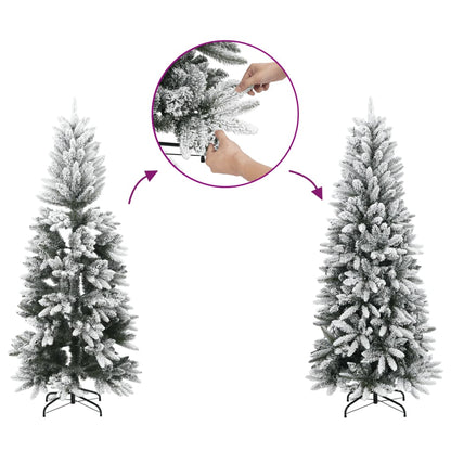Artificial Hinged Christmas Tree with Stand White 59.1"