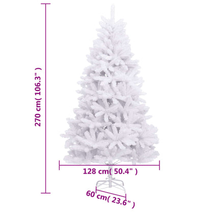 Artificial Hinged Christmas Tree with Stand White 106.3"