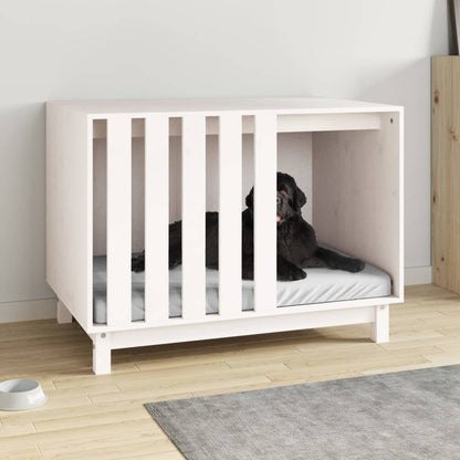 Dog House White Solid Pine Wood 35.4 x 23.6 x 26.4 in Durable
