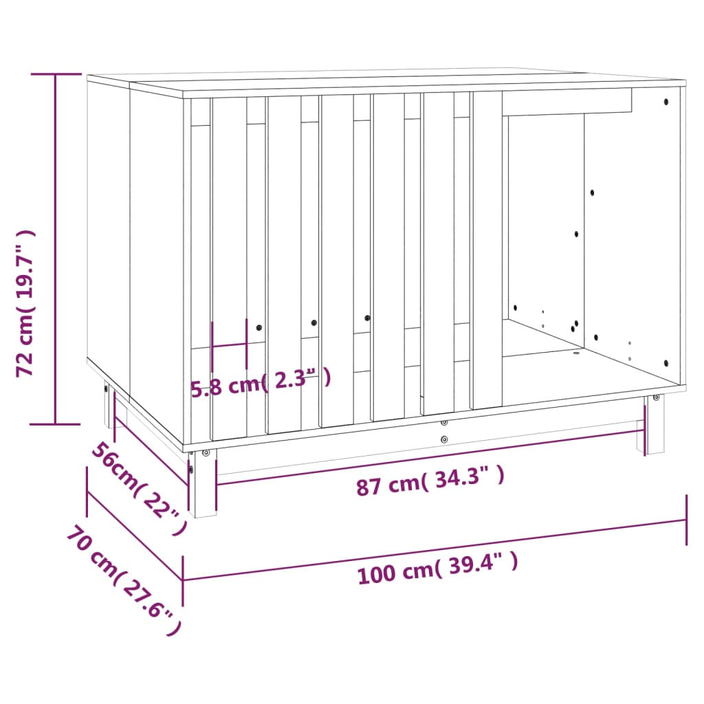 Dog House Natural Wood Solid Pine Wood Medium Durable Dog House