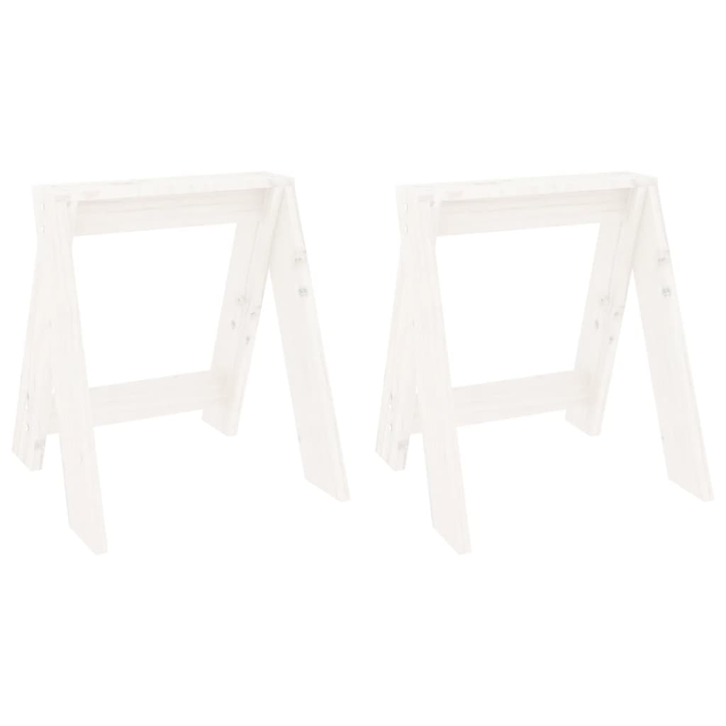 Stool Set of 2 White Solid pine wood Medium Durable Stool