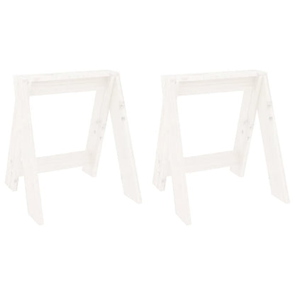 Stool Set of 2 White Solid pine wood Medium Durable Stool