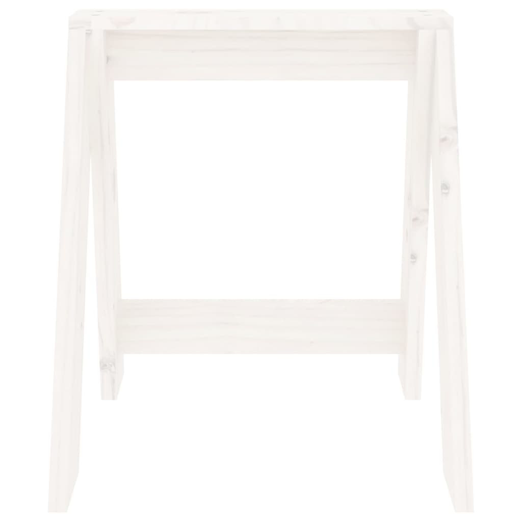 Stool Set of 2 White Solid pine wood Medium Durable Stool