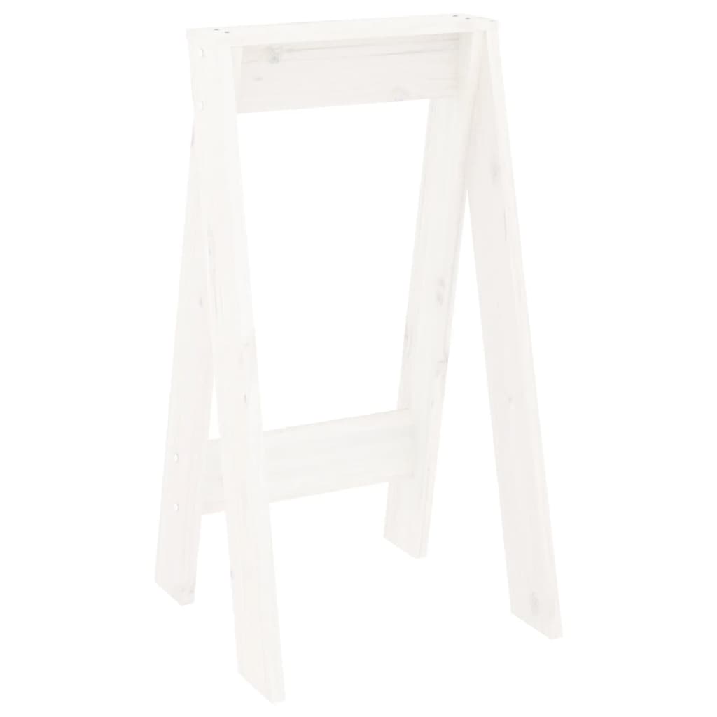 Stool Set of 2 White Solid pine wood Standard Durable Stool