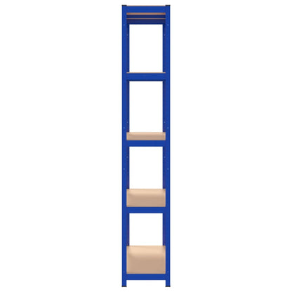 5-Layer Shelves 2 pcs Blue Steel&Engineered Wood