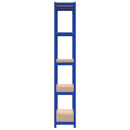 5-Layer Shelves 3 pcs Blue Steel&Engineered Wood