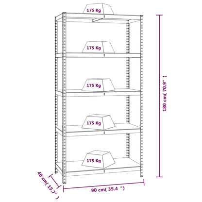5-Layer Shelves 3 pcs Blue Steel&Engineered Wood