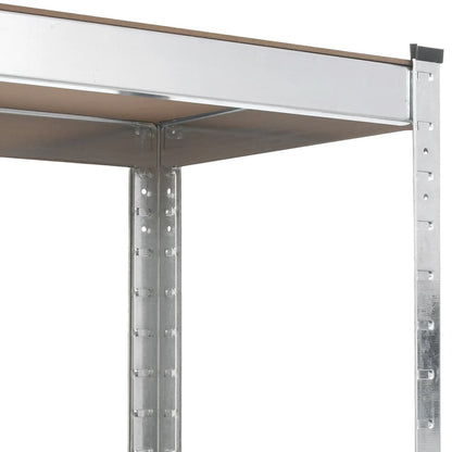 5-Layer Shelves 2 pcs Silver Steel&Engineered Wood
