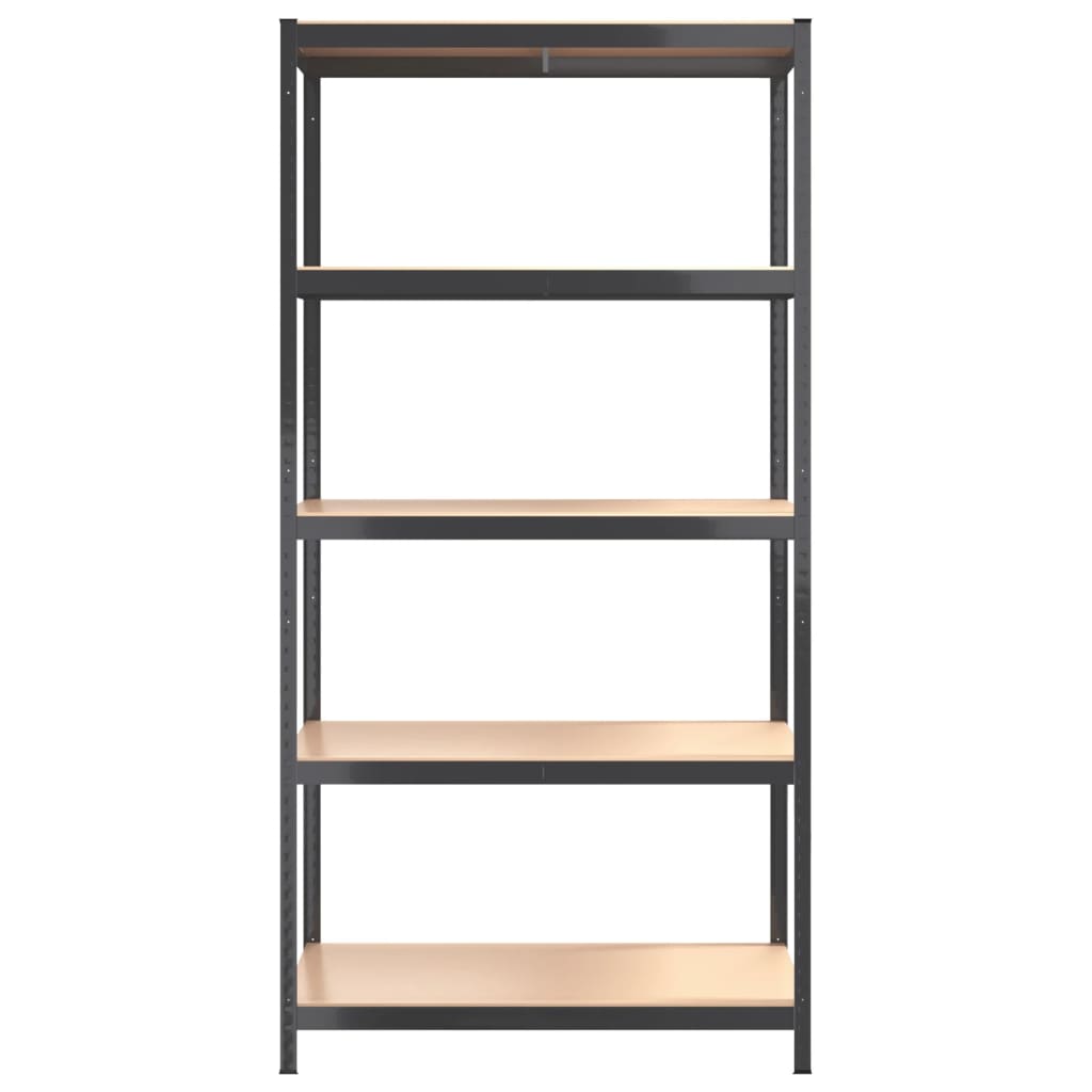 5-Layer Shelves 2 pcs Anthracite Steel&Engineered Wood