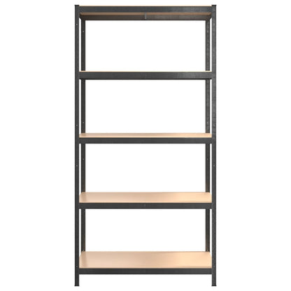 5-Layer Heavy-duty Shelves 3 pcs Gray Steel&Engineered Wood