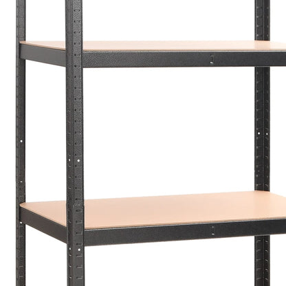 5-Layer Heavy-duty Shelves 3 pcs Gray Steel&Engineered Wood