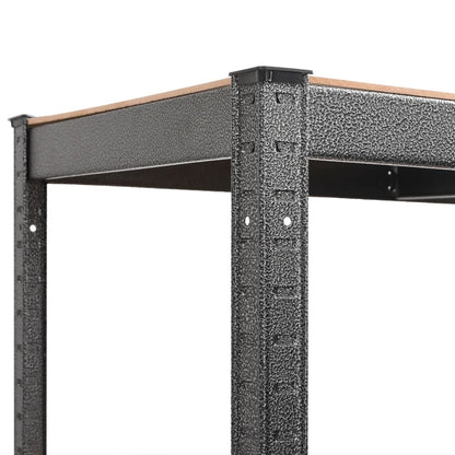 5-Layer Heavy-duty Shelves 3 pcs Gray Steel&Engineered Wood