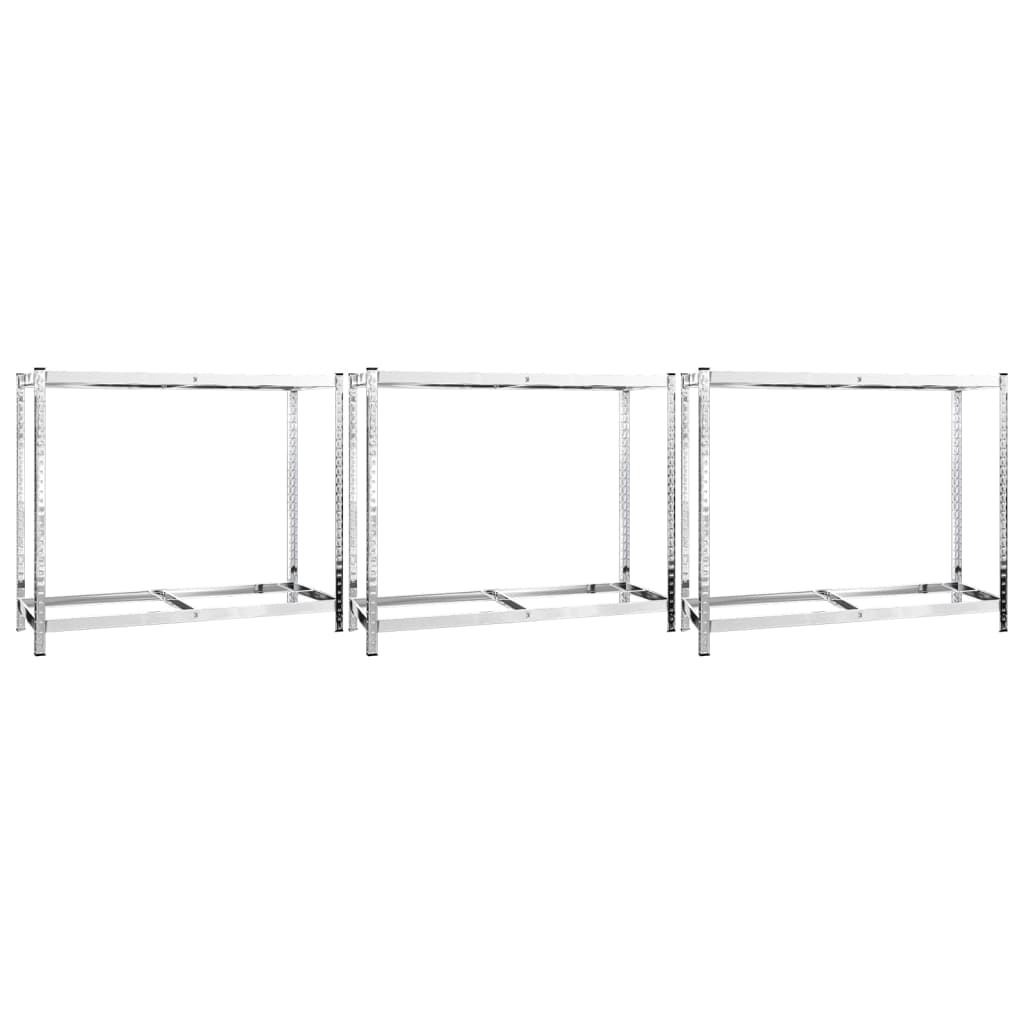 2-Layer Tire Racks 3 pcs Silver 43.3"x15.7"x43.3" Steel