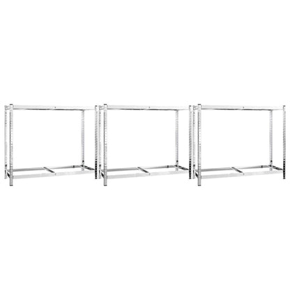 2-Layer Tire Racks 3 pcs Silver 43.3"x15.7"x43.3" Steel