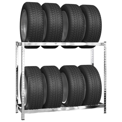 2-Layer Tire Racks 3 pcs Silver 43.3"x15.7"x43.3" Steel
