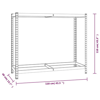 2-Layer Tire Racks 3 pcs Silver 43.3"x15.7"x43.3" Steel