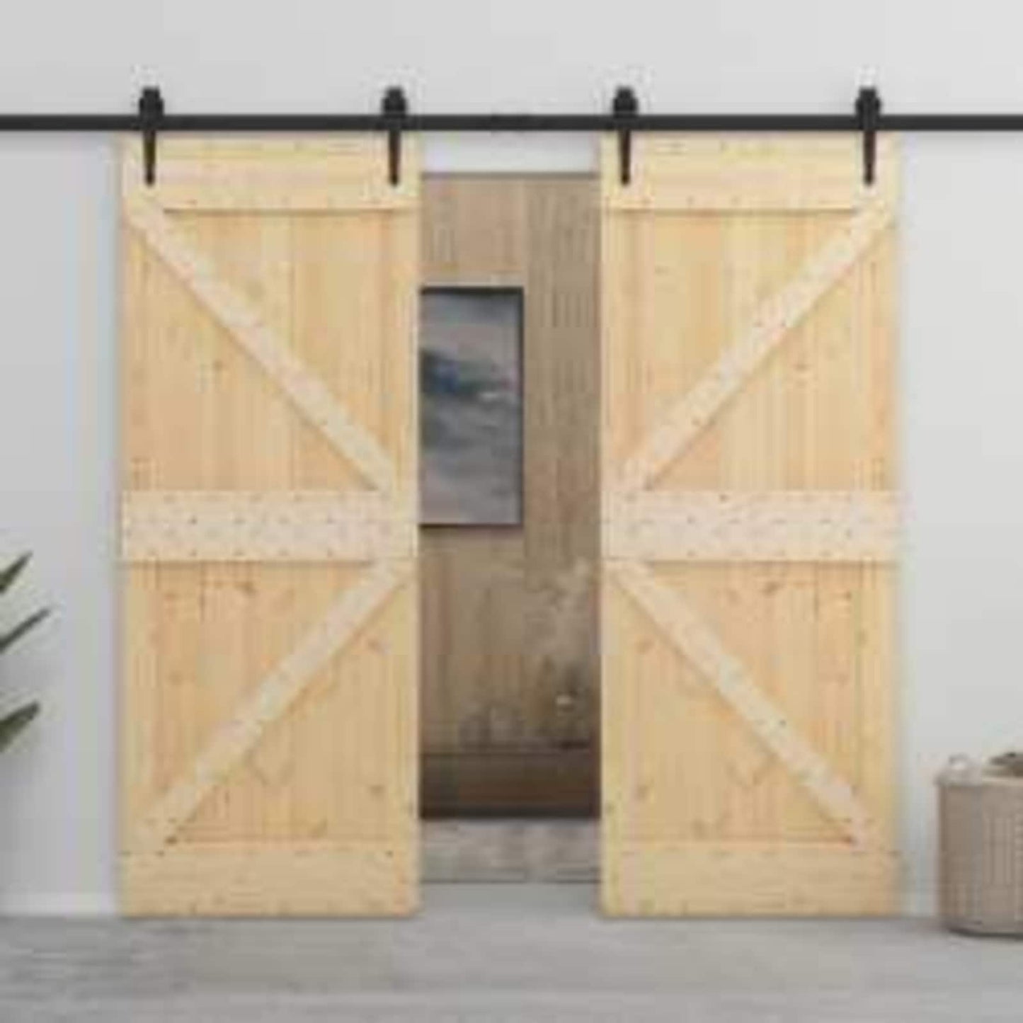 Door NARVIK Natural 31.50 x 82.68 in Solid Pine Wood