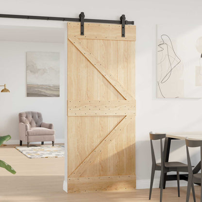 Door NARVIK Natural 35.43 x 82.68 in Solid Pine Wood
