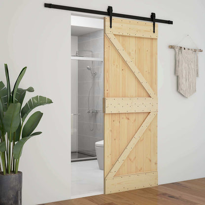 Door NARVIK Natural 35.43 x 82.68 in Solid Pine Wood