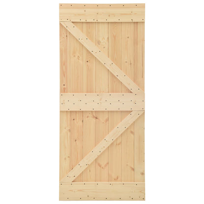 Door NARVIK Natural 35.43 x 82.68 in Solid Pine Wood