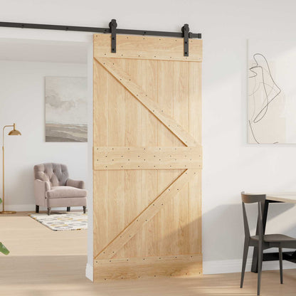 Door NARVIK Natural 39.37 x 82.68 in Solid Pine Wood