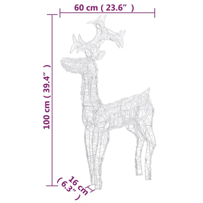 Reindeer Christmas Decorations 2 pcs 23.6"x6.3"x39.4" Acrylic