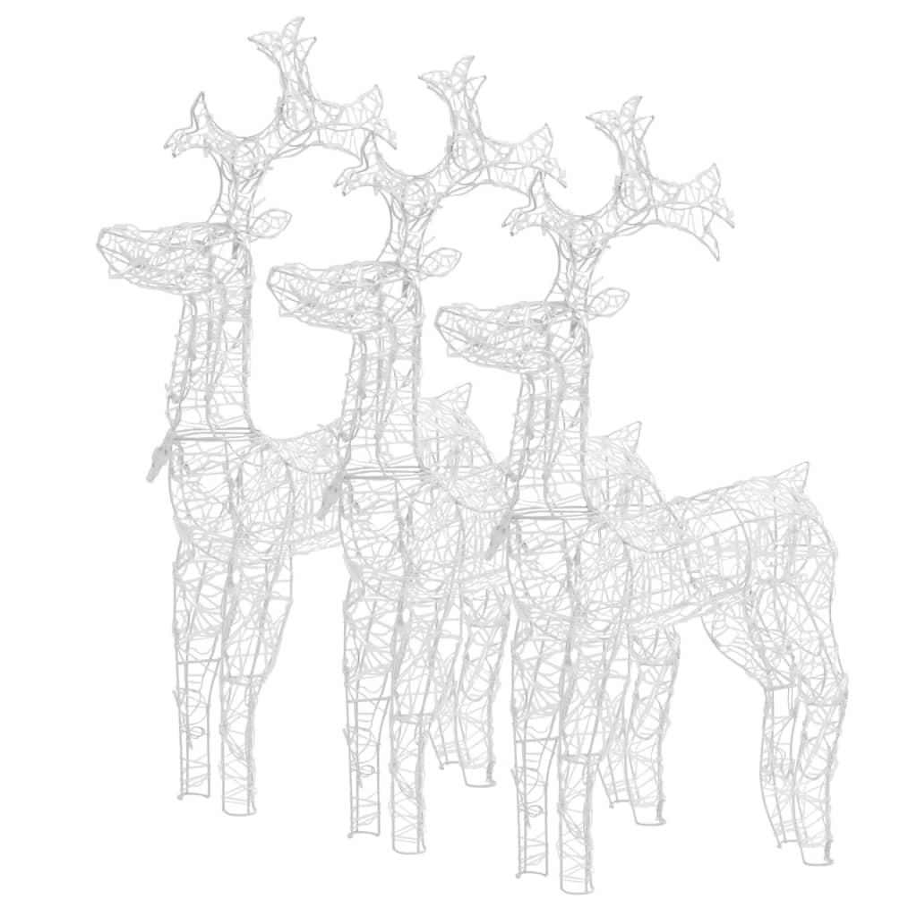 Reindeer Christmas Decorations 3 pcs 23.6"x6.3"x39.4" Acrylic