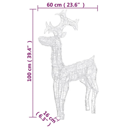 Reindeer Christmas Decorations 3 pcs 23.6"x6.3"x39.4" Acrylic