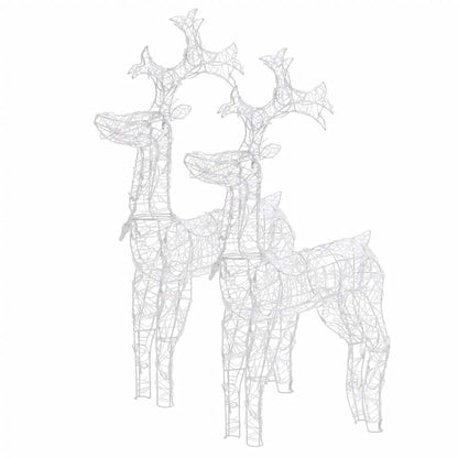 Reindeer Christmas Decoration Set of 2 Multicolour Acrylic