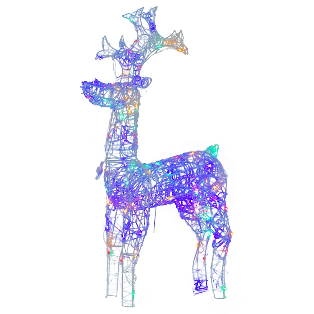 Reindeer Christmas Decoration Set of 3 Multicolor Acrylic