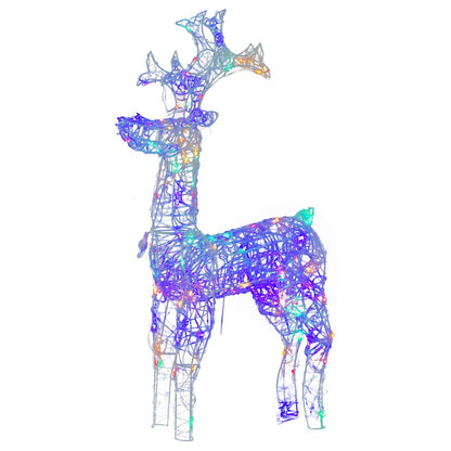 Reindeer Christmas Decoration Set of 3 Multicolor Acrylic