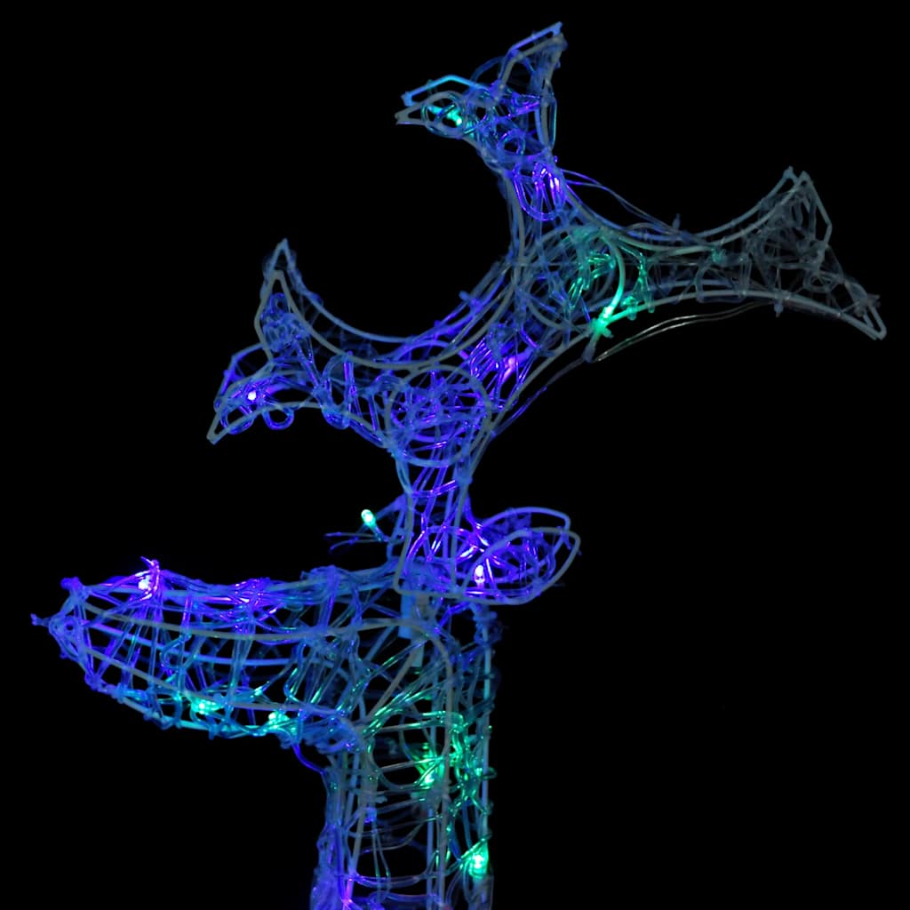 Reindeer Christmas Decoration Set of 3 Multicolor Acrylic