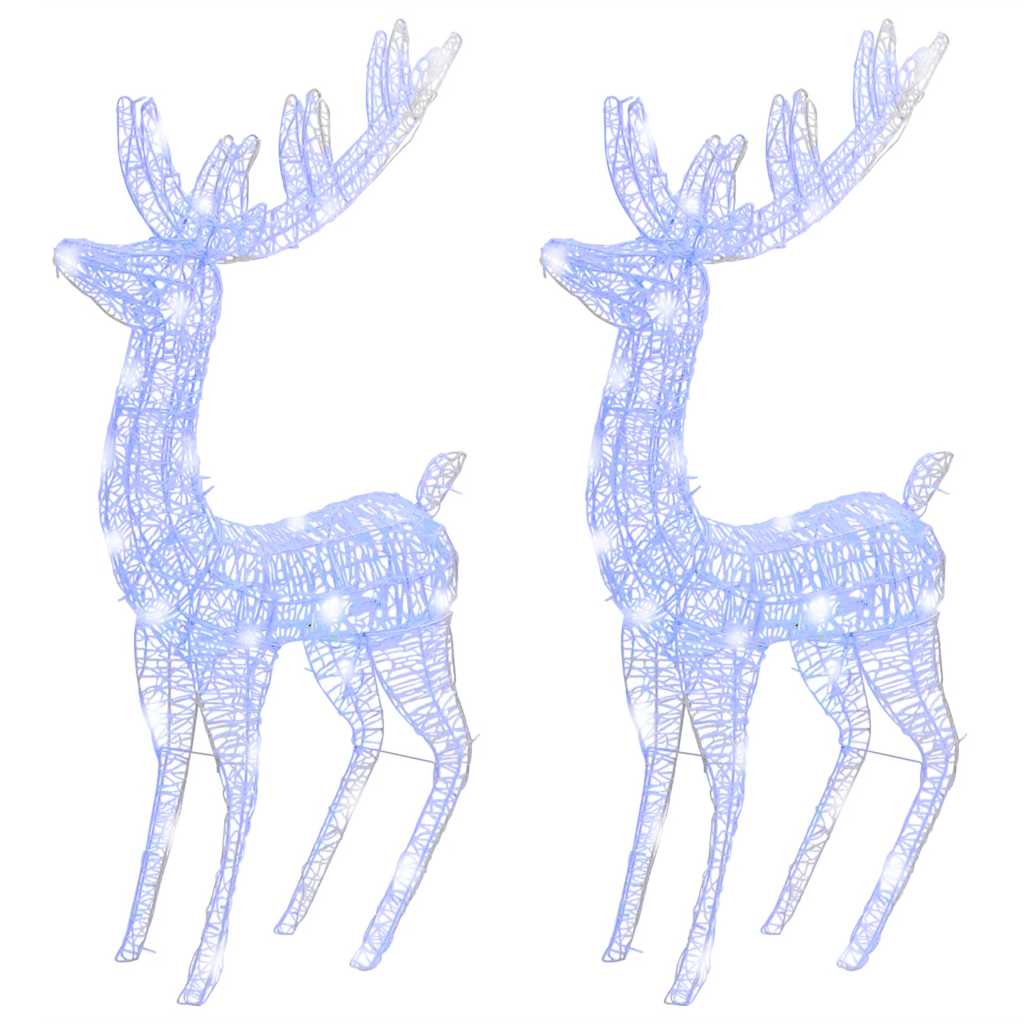 XXL Acrylic Christmas Reindeers 250 LED 2 pcs 70.9" Blue