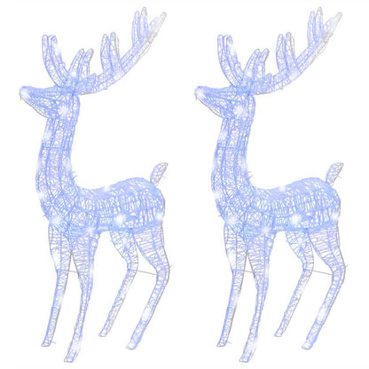 XXL Acrylic Christmas Reindeers 250 LED 2 pcs 70.9" Blue