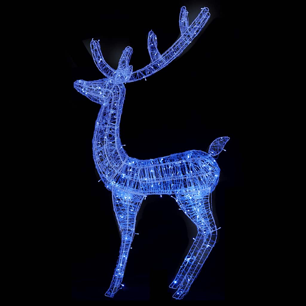 XXL Acrylic Christmas Reindeers 250 LED 2 pcs 70.9" Blue