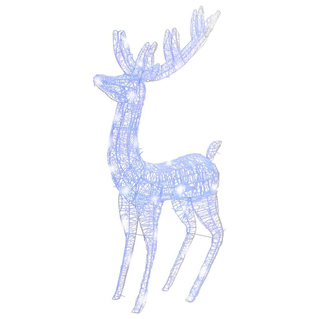 XXL Acrylic Christmas Reindeers 250 LED 3 pcs 70.9" Blue