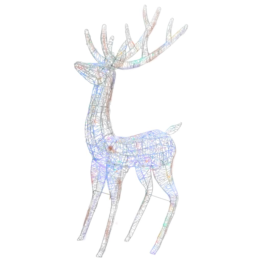 XXL Acrylic Christmas Reindeers 250 LED 3 pcs 70.9" Multicolor