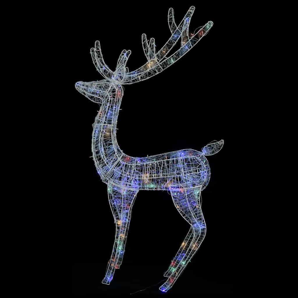 XXL Acrylic Christmas Reindeers 250 LED 3 pcs 70.9" Multicolor