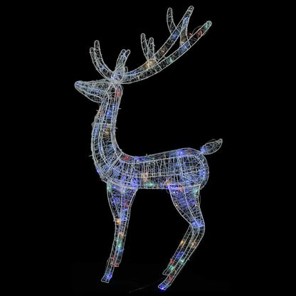 XXL Acrylic Christmas Reindeers 250 LED 3 pcs 70.9" Multicolor