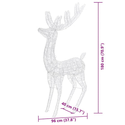 XXL Acrylic Christmas Reindeers 250 LED 3 pcs 70.9" Multicolor