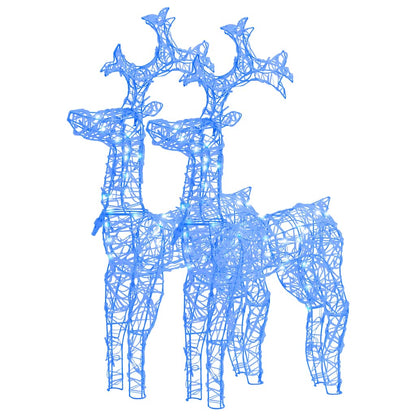Reindeer Christmas Decoration Set of 2 Blue Acrylic