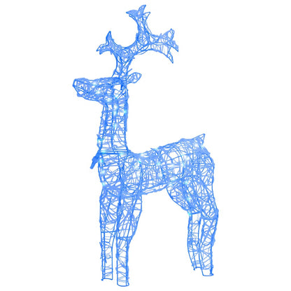Reindeer Christmas Decoration Set of 2 Blue Acrylic