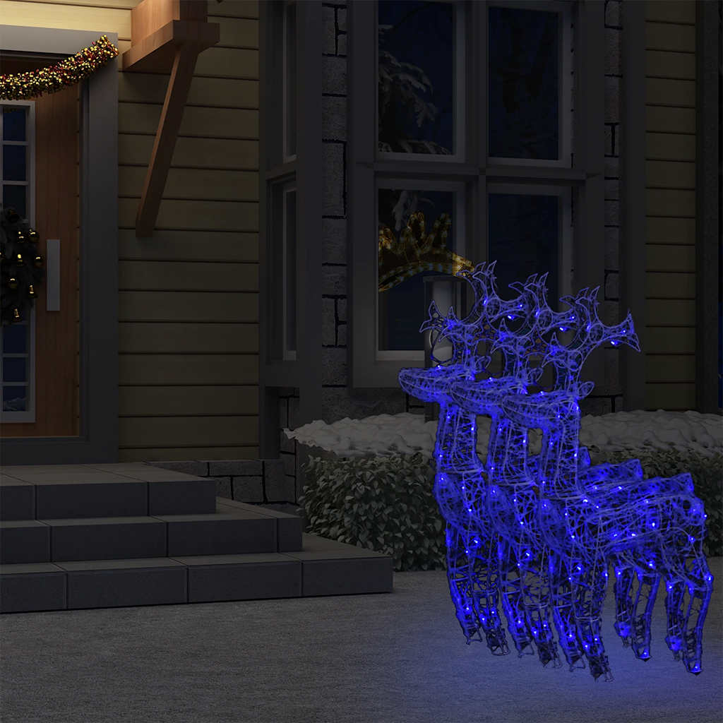 Reindeer Christmas Decorations 3 pcs 23.6"x6.3"x39.4" Acrylic