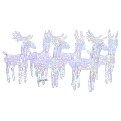 Christmas Reindeer Set of 6 Multicolour Acrylic Medium