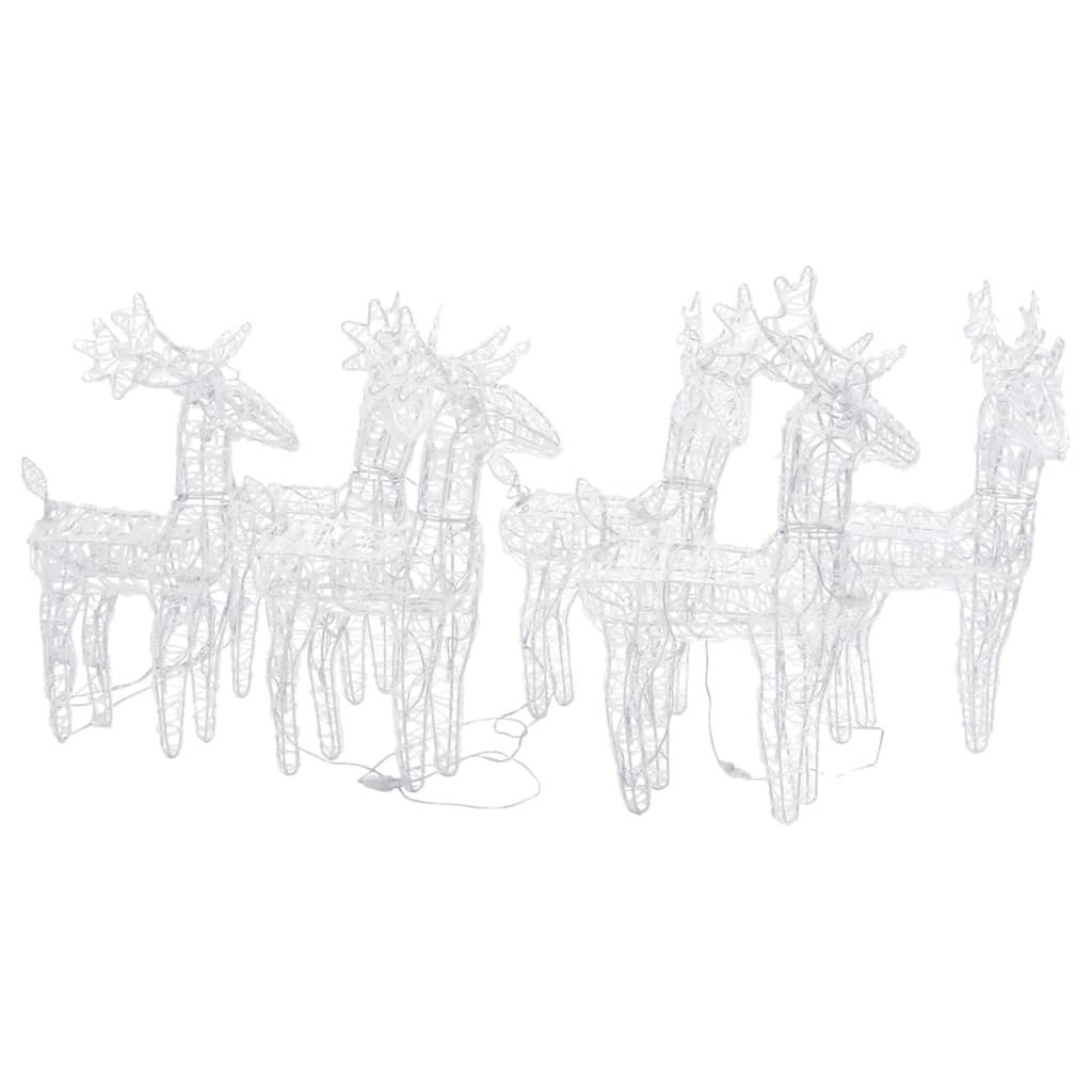Christmas Reindeer Set of 6 Multicolour Acrylic Medium