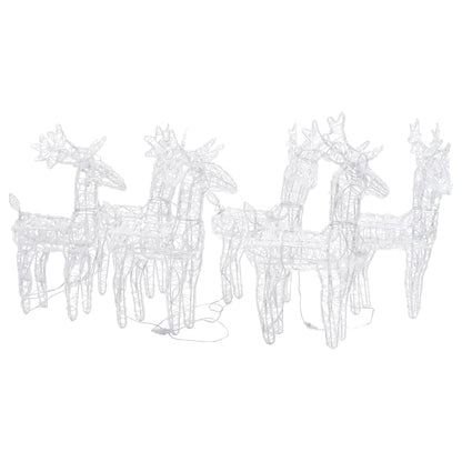 Christmas Reindeer Set of 6 Multicolour Acrylic Medium
